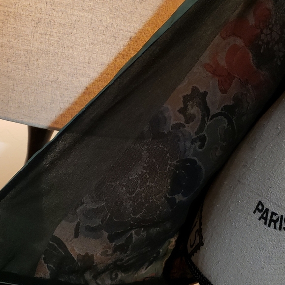 Kimono Green Panel Open Front Cardigan Coat Lounge Spa Tunic Top Boho Kawaii Art - Picture 3 of 5